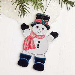 Snowman Wooden Christmas Ornament