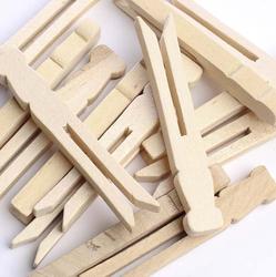 Flat Wood Slotted Clothespins