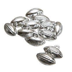 Silver Plastic Football Charms