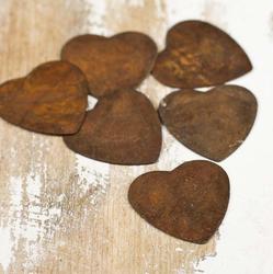 Rusty Tin Heart Cutouts