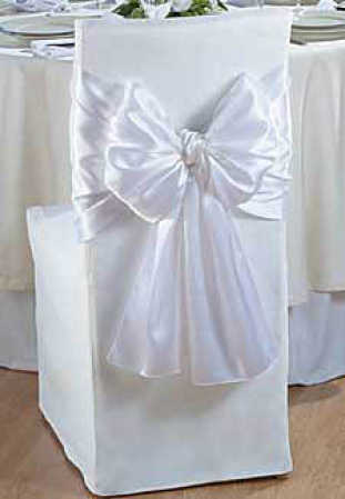 White Satin Chair Wrap Chair Decorations Wedding Reception