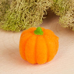 Miniature Flocked Pixie Pumpkin