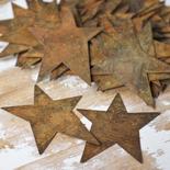 Bulk Rusty Tin Flat Folk Star Cutouts