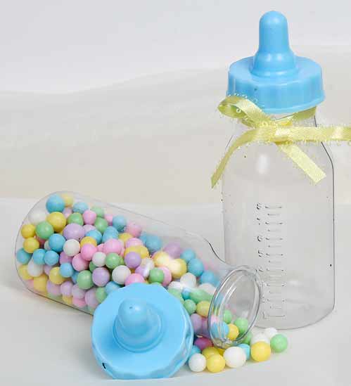 blue baby bottle favors
