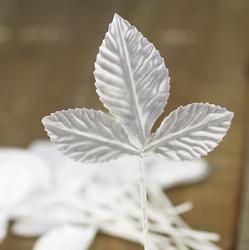 White Triple Leaf Silk Stems