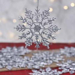 Silver Glitter Snowflake Ornaments