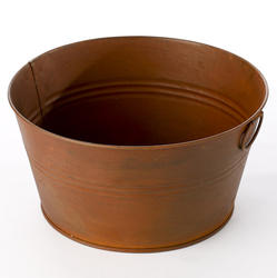 Primitive Rusty Tin Round Wash Tub