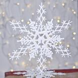 Large Iridescent White Interlocking Snowflake Ornament