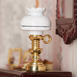 Dollhouse Miniature Old Fashioned Metal Hurricane Lamp