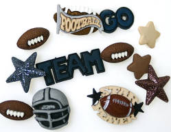 Football Sports Buttons and Charms