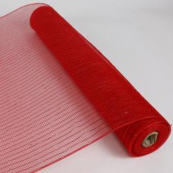 Red Metallic Red Deco Poly Mesh Ribbon