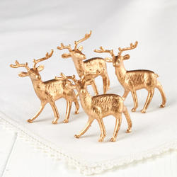 Miniature Gold Metallic Deer Ornaments