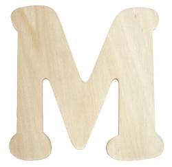 Unfinished Wooden Letter "M"