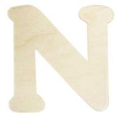 Unfinished Wooden Letter "N"
