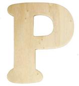 Unfinished Wooden Letter "P"