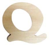 Unfinished Wooden Letter "Q"