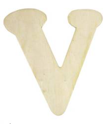Unfinished Wooden Letter "V"