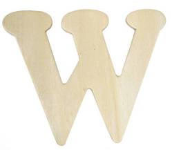 Unfinished Wooden Letter "W"
