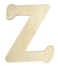 Unfinished Wooden Letter "Z"