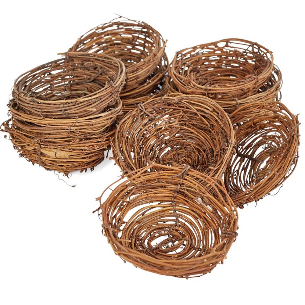 12 Natural Twig Birds Nest for Favors and Decor 