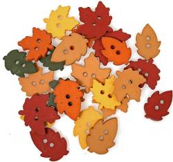 Assorted Autumn Leaf Buttons