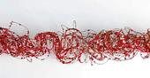 Red Glitter and Sequin Twisted Wire Garland