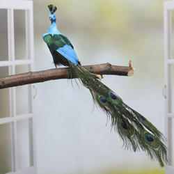Closed Tail Feathered Artificial Peacock