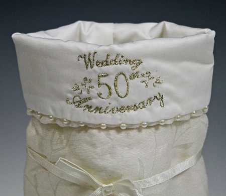 White Lace and Promises 50th Wedding  Anniversary  Wine Gift  
