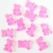 Pink Acrylic Teddy Bear Shower Favors