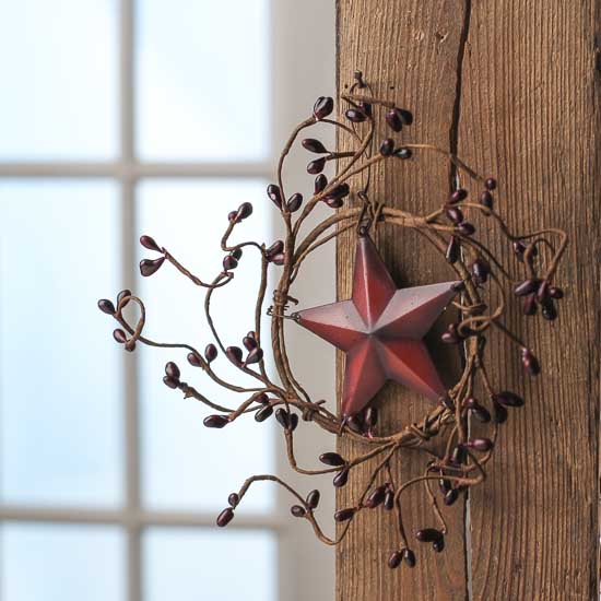 Platinum Pip Berries with Stars 4.25 ft Faux Garland 