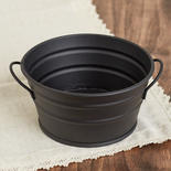 Primitive Black Tin Round Tub