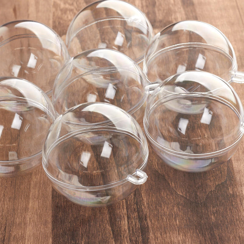 Pkg of 24 30mm Clear Plastic Acrylic Fillable Ball Ornament 