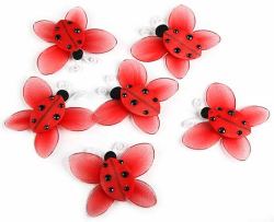 Red and Black Organza Ladybugs