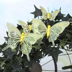 Yellow Glitter and Sequins Artificial Butterflies