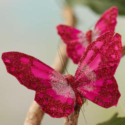 Fuchsia Artificial Butterflies