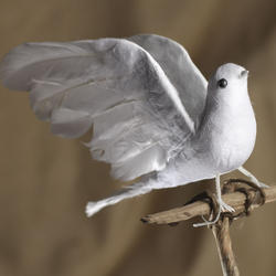 White Feather Artificial Dove