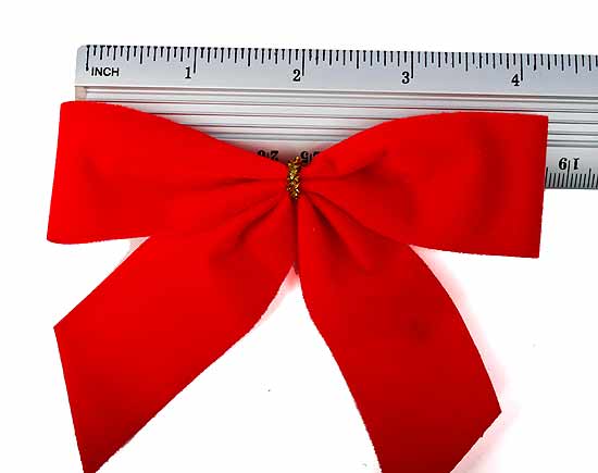Red Velveteen Pre-tied Ribbon Bows - 6 Pieces - Ribbons and Trims ...