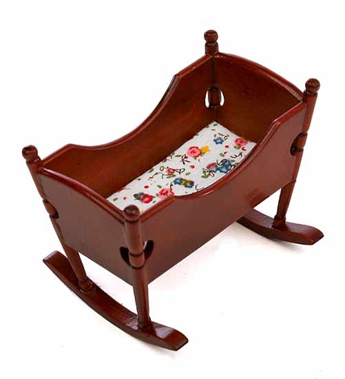 wooden rocking baby cradle