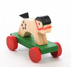 Dolls House Miniature Toys Tennis Rocking Horse Hobby Train Cart Blocks Pull 