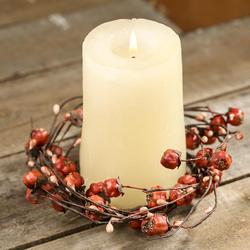 Artificial Pumpkin and Pip Berry Candle Ring