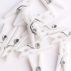 Mini White Plastic Clothespins