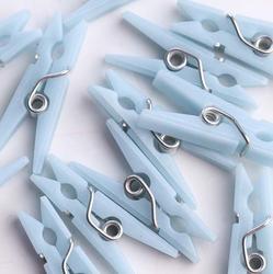 Miniature Light Blue Plastic Clothespins