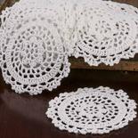 White Round Crocheted Doilies