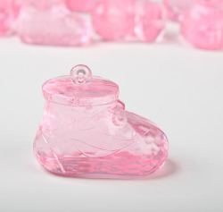 Pink Acrylic Baby Booties
