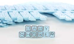 Blue "Baby Shower" Block Shower Favors