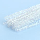 Iridescent White Tinsel Pipe Cleaners