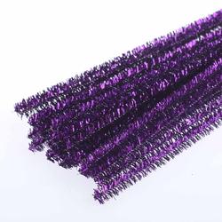 Purple Metallic Tinsel Pipe Cleaners