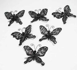 Black Nylon Artificial Butterflies