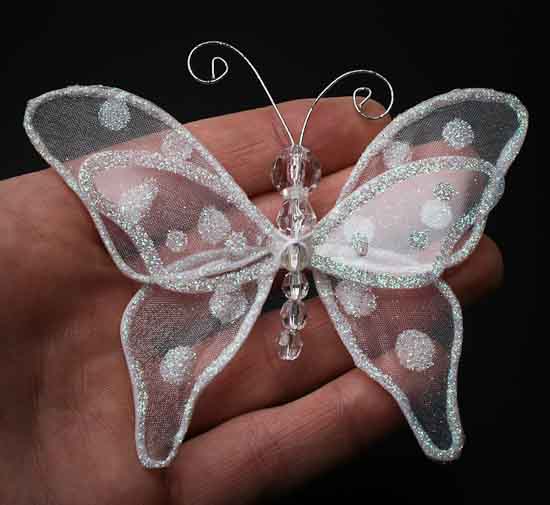 White Nylon Butterflies 24