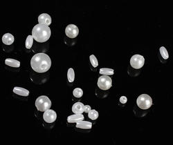 Assorted White Simulated Pearl Beads